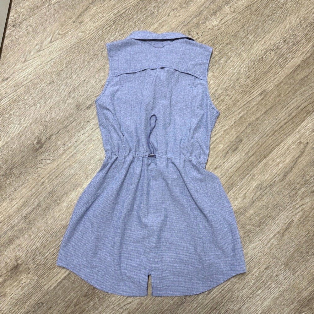 Duluth Trading Co Sol Survivor Tunic Vest Blue Stripe Full Zip Utility Size S - Picture 2 of 8